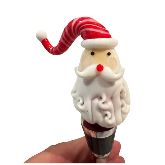 LSArts Handmade Santa Clause Bottle Stopper Cork Stopple - NEW - Picture 3 of 5